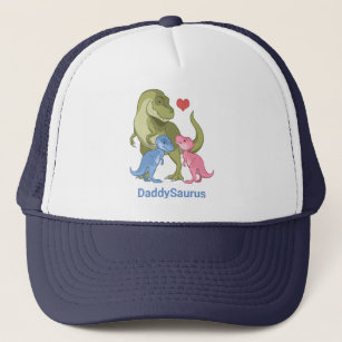 DaddySaurus Green T-Rex & Baby Girl Boy Dinosaurie Truckerkappe