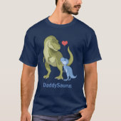 DaddySaurus Green T-Rex & Blue Baby Boy Dinosaurie T-Shirt (Vorderseite)