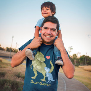 DaddySaurus Green T-Rex & Blue Baby Boy Dinosaurie T-Shirt