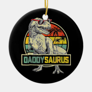 Daddysaurus Lustiger T Rex Dinosaur Vater Vintage Keramik Ornament