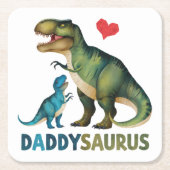 Daddysaurus Rechteckiger Pappuntersetzer (Vorderseite)