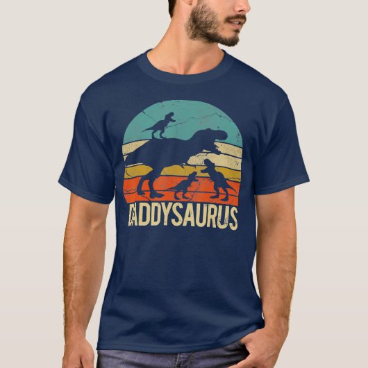 Daddysaurus rex 3 Kids Papdy Dinosaurier T-Shirt (Vorderseite)