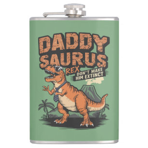 Daddysaurus Rex - Die Coole prähistorische Legende Flachmann