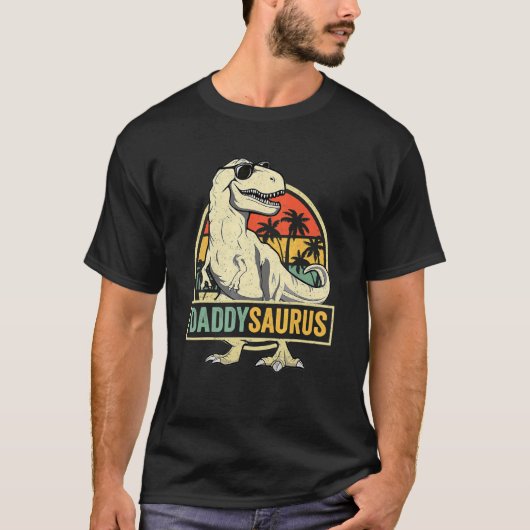 Daddysaurus Rex Dinosaur Daddy Saurus Familienmatt T-Shirt (Vorderseite)