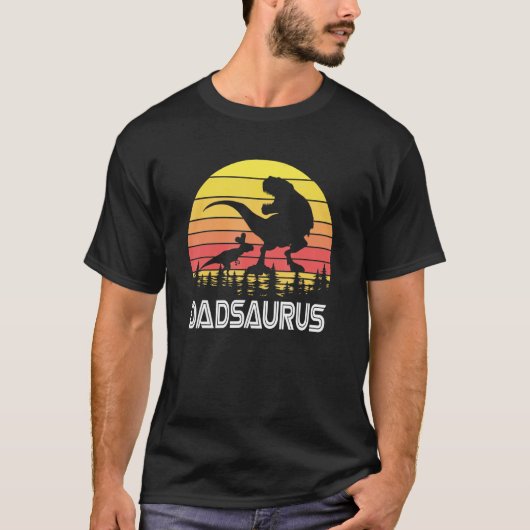 Daddysaurus Rex Dinosaur Daddy Saurus Familienmatt T-Shirt (Vorderseite)