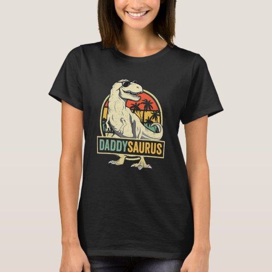 Daddysaurus Rex Dinosaur Daddy Saurus Familienmatt T-Shirt (Vorderseite)