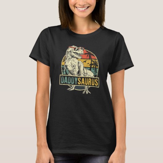 Daddysaurus Rex Dinosaur Daddy Saurus Familienmatt T-Shirt (Vorderseite)