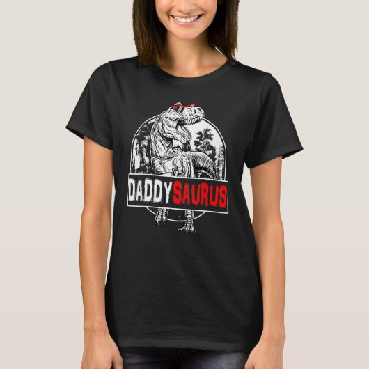 Daddysaurus Rex Dinosaur Daddy Saurus Family T-Shirt (Vorderseite)