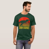 Daddysaurus Shirt Retro Vintag Sunset Dinosaurier (Vorne ganz)
