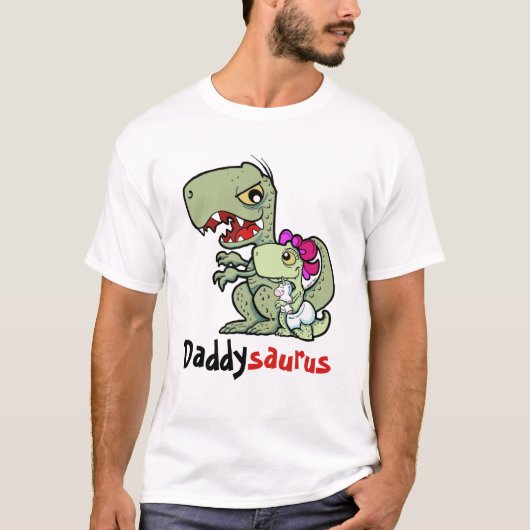 Daddysaurus T-Rex Baby Girl Father T-Shirt (Vorderseite)