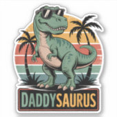 Daddysaurus T Rex Dinosaur Daddy Saurus Aufkleber (Vorderseite)