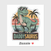 Daddysaurus T Rex Dinosaur Daddy Saurus Aufkleber (Blatt)
