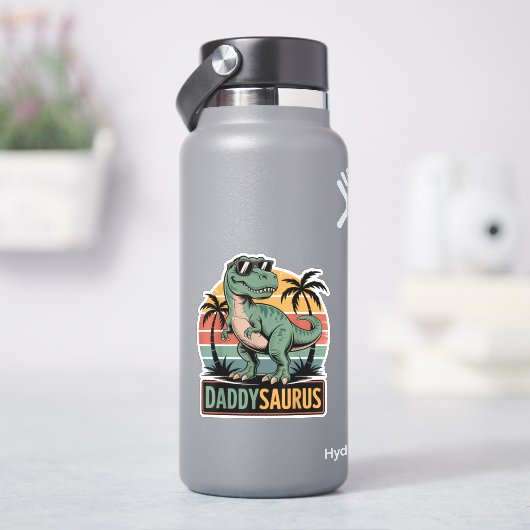 Daddysaurus T Rex Dinosaur Daddy Saurus Aufkleber (HydroFlask)
