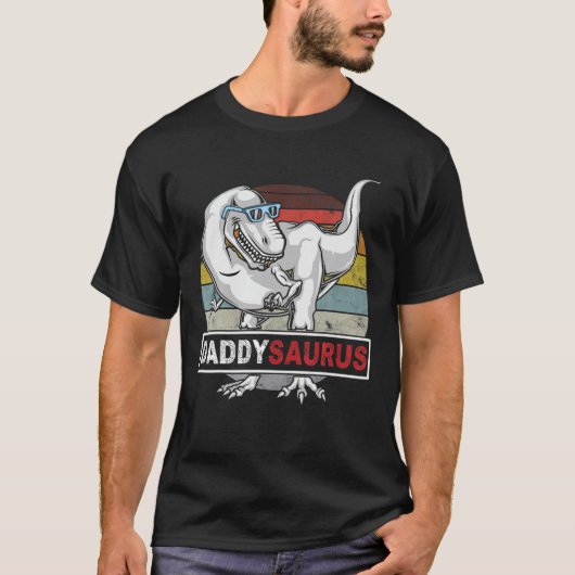 DADDYSAURUS T Rex Dinosaur Daddy Saurus Birthday V T-Shirt (Vorderseite)