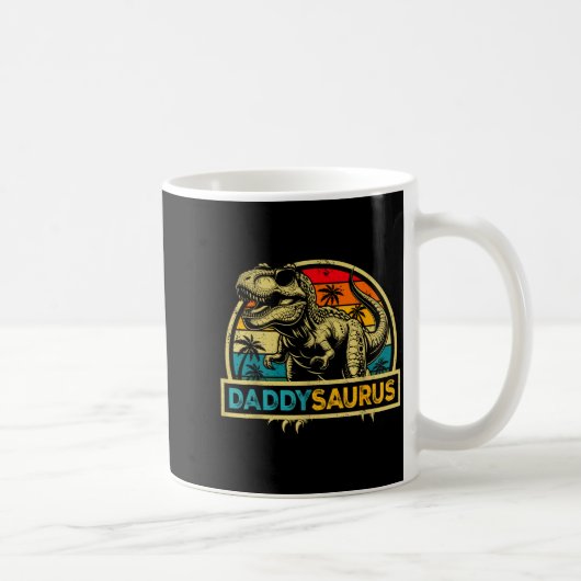 Daddysaurus T Rex Dinosaur Daddy Saurus Familien-M Kaffeetasse (Rechts)