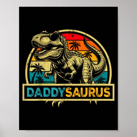 Daddysaurus T Rex Dinosaur Daddy Saurus Familien M Poster (Vorne)