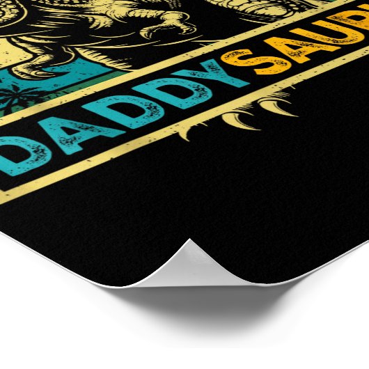 Daddysaurus T Rex Dinosaur Daddy Saurus Family Mat Poster (Ecke)