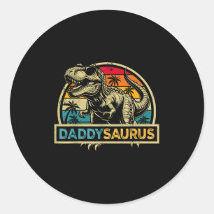 Daddysaurus T Rex Dinosaur Daddy Saurus Family Mat Runder Aufkleber