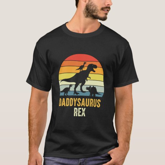 Daddysaurus T Rex Dinosaur Daddy Saurus Family Mat T-Shirt (Vorderseite)