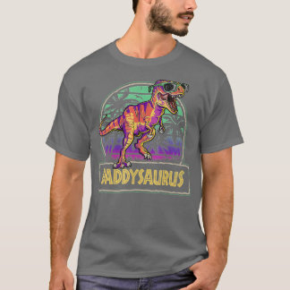 Daddysaurus T Rex Dinosaur Daddy Saurus Family Mat T-Shirt