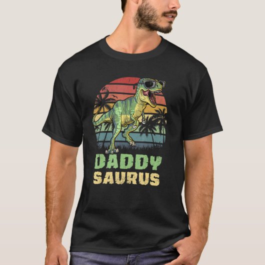Daddysaurus T Rex Dinosaur Daddy Saurus Family Mat T-Shirt (Vorderseite)