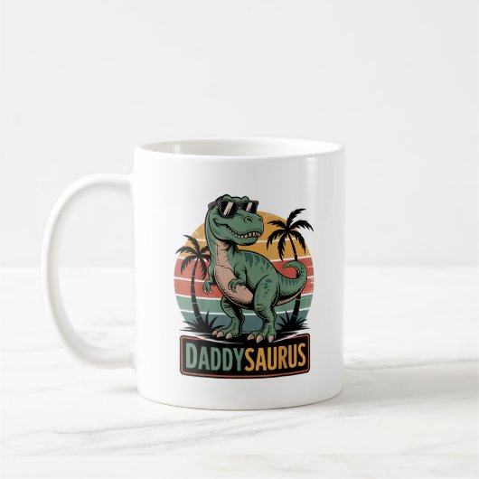 Daddysaurus T Rex Dinosaur Daddy Saurus Kaffeetasse (Links)