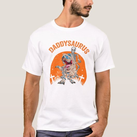 Daddysaurus T Rex Dinosaur Daddy Saurus Sunset Hal T-Shirt (Vorderseite)