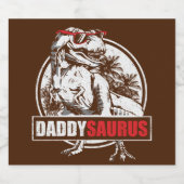 DaddySaurus T-rex Dinosaur Funny Vathers Day Bierflaschenetikett (Einzelnes Label)