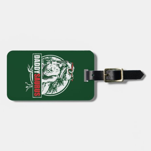 DaddySaurus T-rex Dinosaur Funny Vathers Day Gepäckanhänger (Vorderseite horizontal)