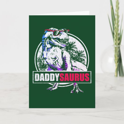 DaddySaurus T-rex Dinosaur Funny Vathers Day Karte (Vorderseite)