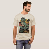 Daddysaurus T-Rex - Funny Retro Vater Dinosaur T-Shirt (Vorne ganz)