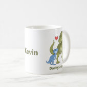 DaddySaurus T-Rex und Baby Boy Dinosaurier Kaffeetasse (VorderseiteRechts)