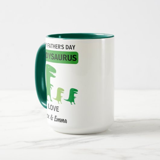 Daddysaurus-Tasse, Tasse des Personalisierten Vate (Vorderseite Links)