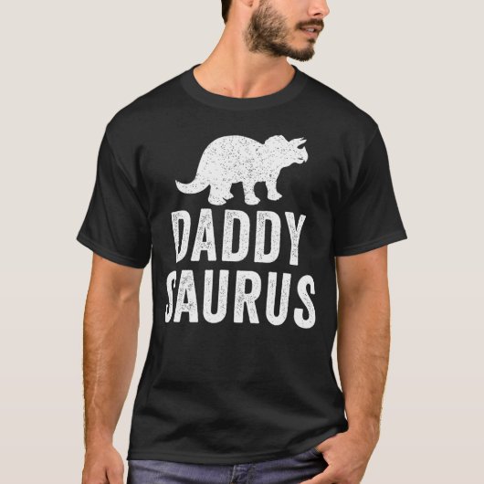 DaddySaurus - Triceratops Dinosaur - Father's Day T-Shirt (Vorderseite)