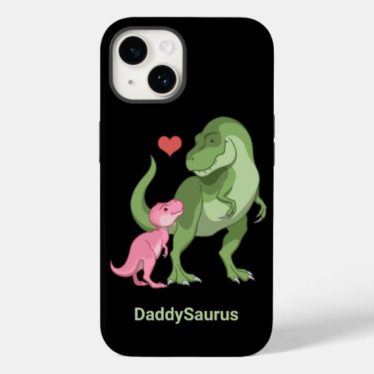 DaddySaurus Tyranosaurus Rex & Baby Girl Dino Case-Mate iPhone Hülle (Rückseite)