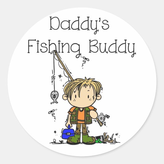 DADFISHINGBUDDY.png Runder Aufkleber (Vorderseite)