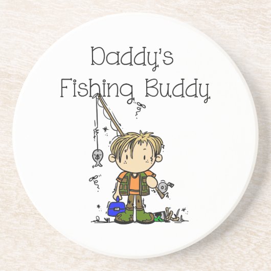 DADFISHINGBUDDY.png Sandstein Untersetzer (Vorne)