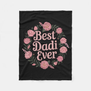 Dadi ever indische Oma Familie Muttertag floral Fleecedecke