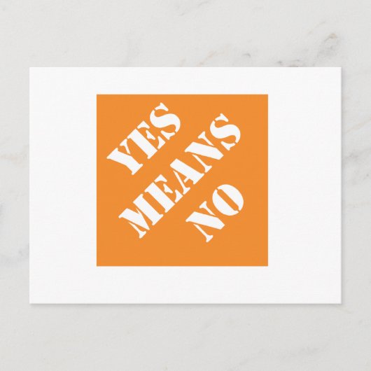 Dadisms Ja bedeutet Nein Postkarte (Vorderseite)