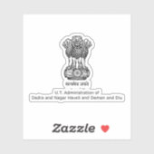 Dadra & Nagar Haveli & Daman &Diu Staat Siegel, In Aufkleber (Blatt)