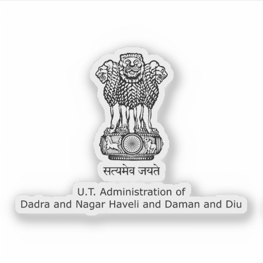 Dadra & Nagar Haveli & Daman &Diu Staat Siegel, In Aufkleber (Vorderseite)