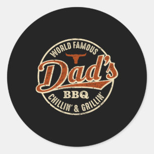 Dads BBQ Chillen und Grillen Vintage  Runder Aufkleber