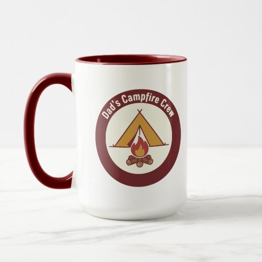 Dad's Campfire Crew Tent Badge Father's Day Tasse (Links)