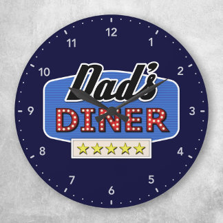 Dad's Diner - Küchenuhr Große Wanduhr