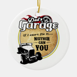 Dad's Garage Hot Rod wird zu Keramik Ornament