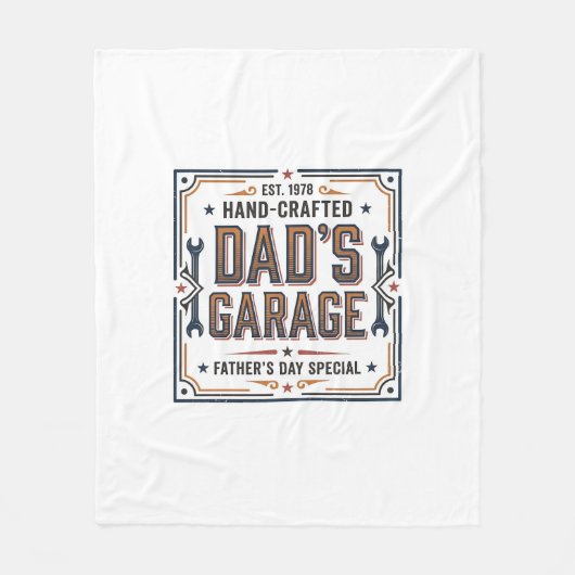 Dads Garage Vintage Vatertag Fleecedecke (Vorderseite)