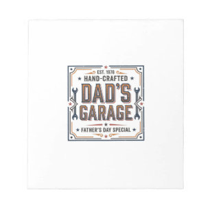 Dads Garage Vintage Vatertag Notizblock