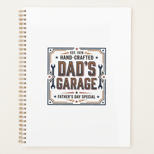 Dads Garage Vintage Vatertag Planer (Vorderseite)