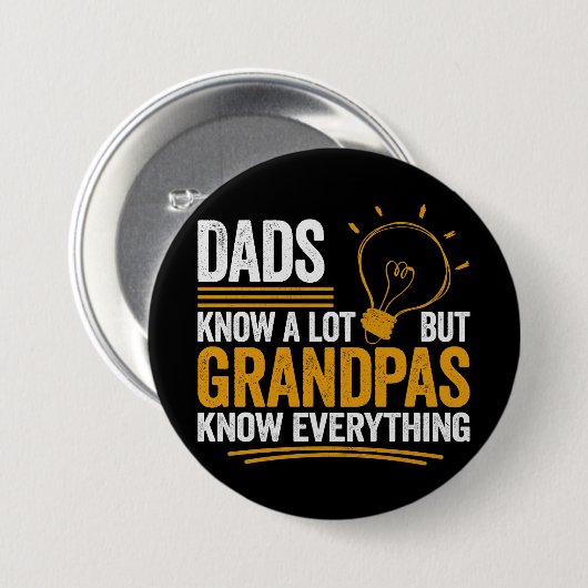 Dads Know A Lot But Grandpas Know Everything Button (Vorne & Hinten)