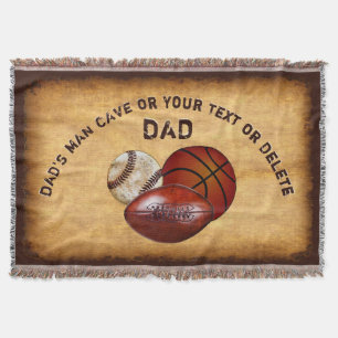 Dad's Man Cave Dekor, personalisierte Wurfdecke Decke